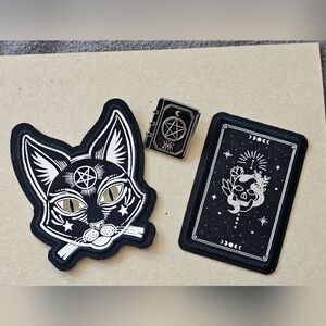 Two patches and one pin goth